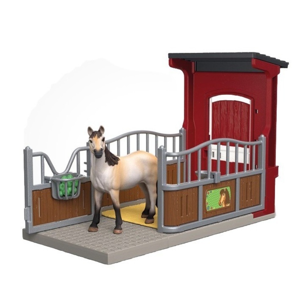 Schleich Farm World PONY BOX WITH MUSTANG MARE. 19 Pieces. 42724 New In Box